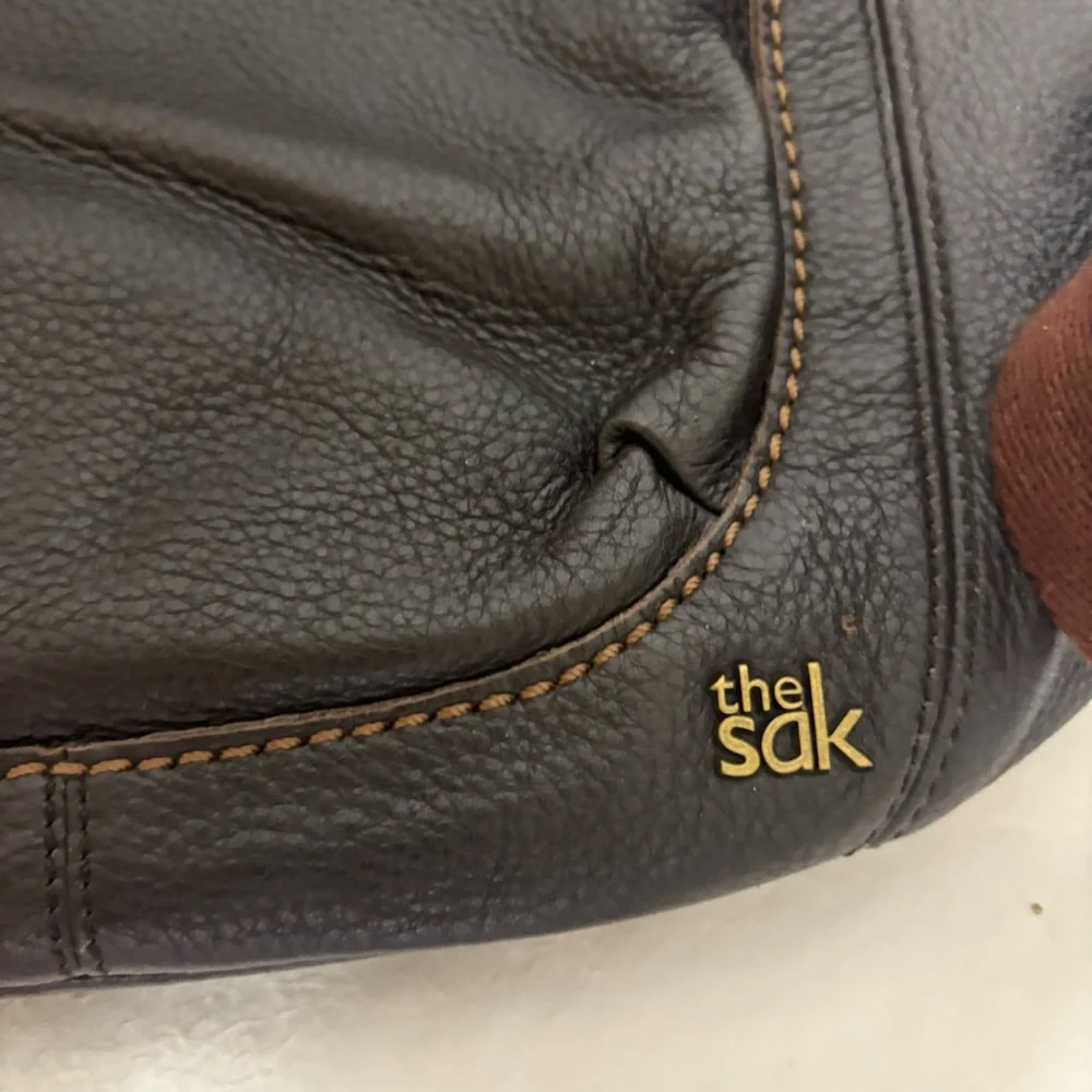 The Sak Dark Brown Leather Messenger Bag